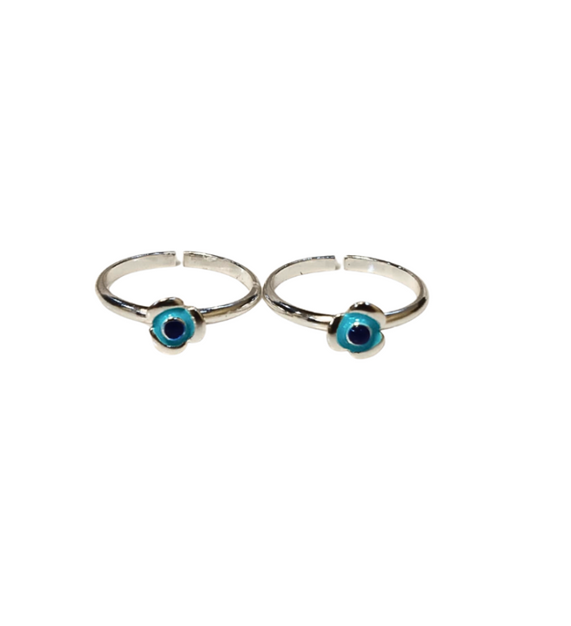 Sterling Silver Evil Eye Toe Rings