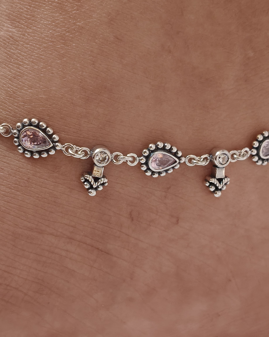 Pink Stone Anklet