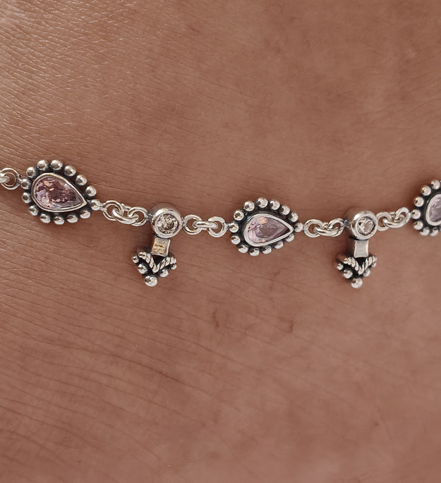 Pink Stone Anklet