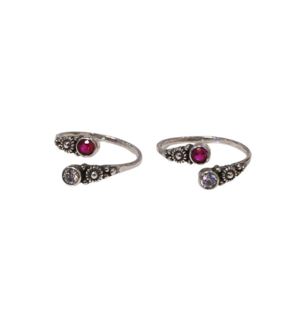 Oxidized Front Open Toe Ring