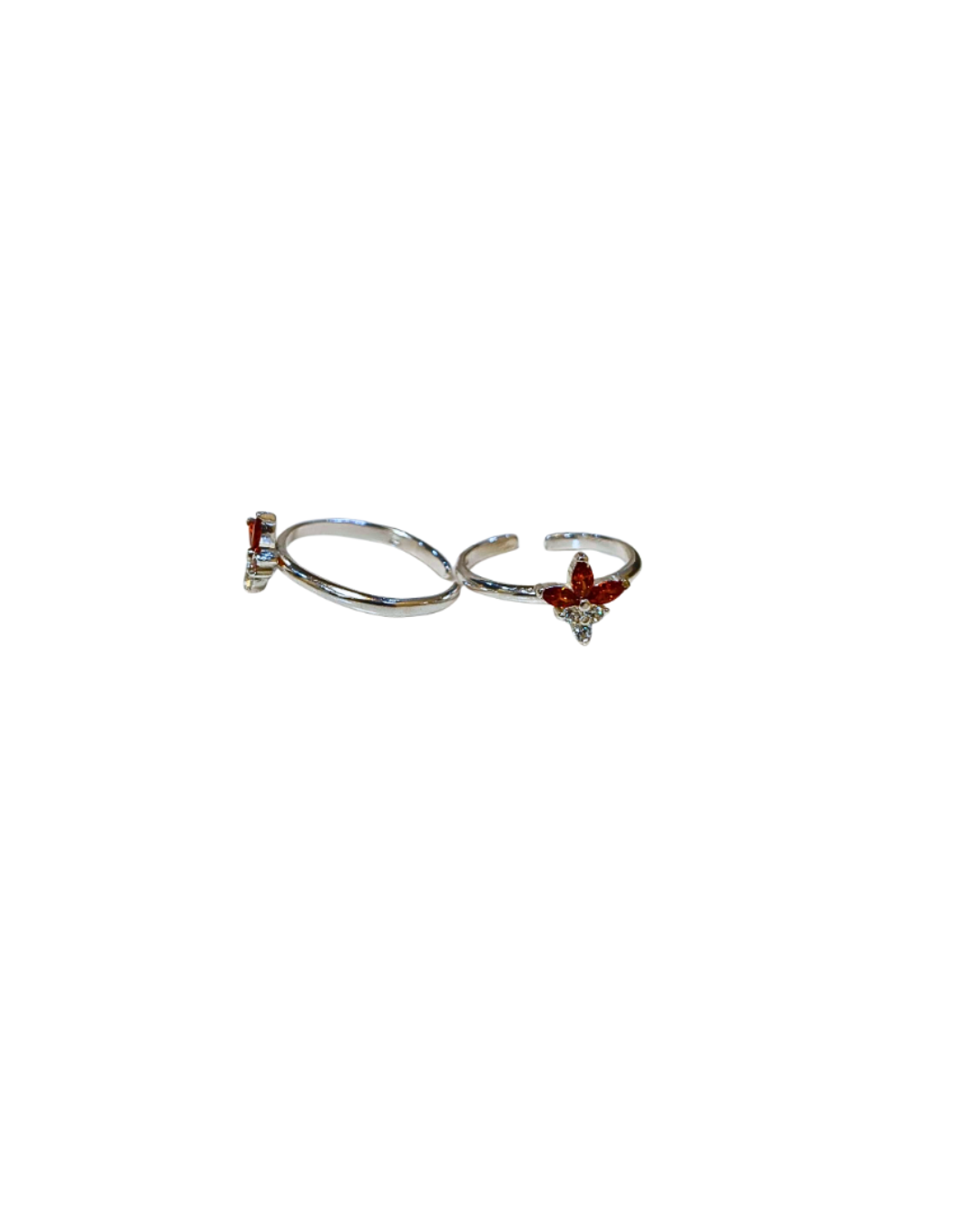 Silver Radiant Flower Toe Rings