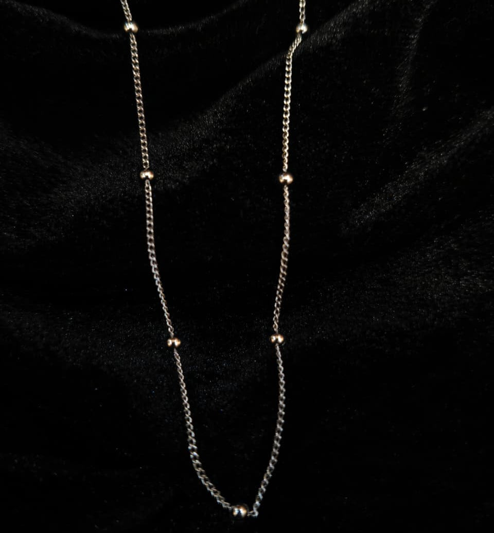Beaded Silver Chain