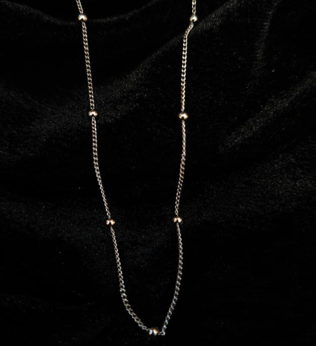 Beaded Silver Chain