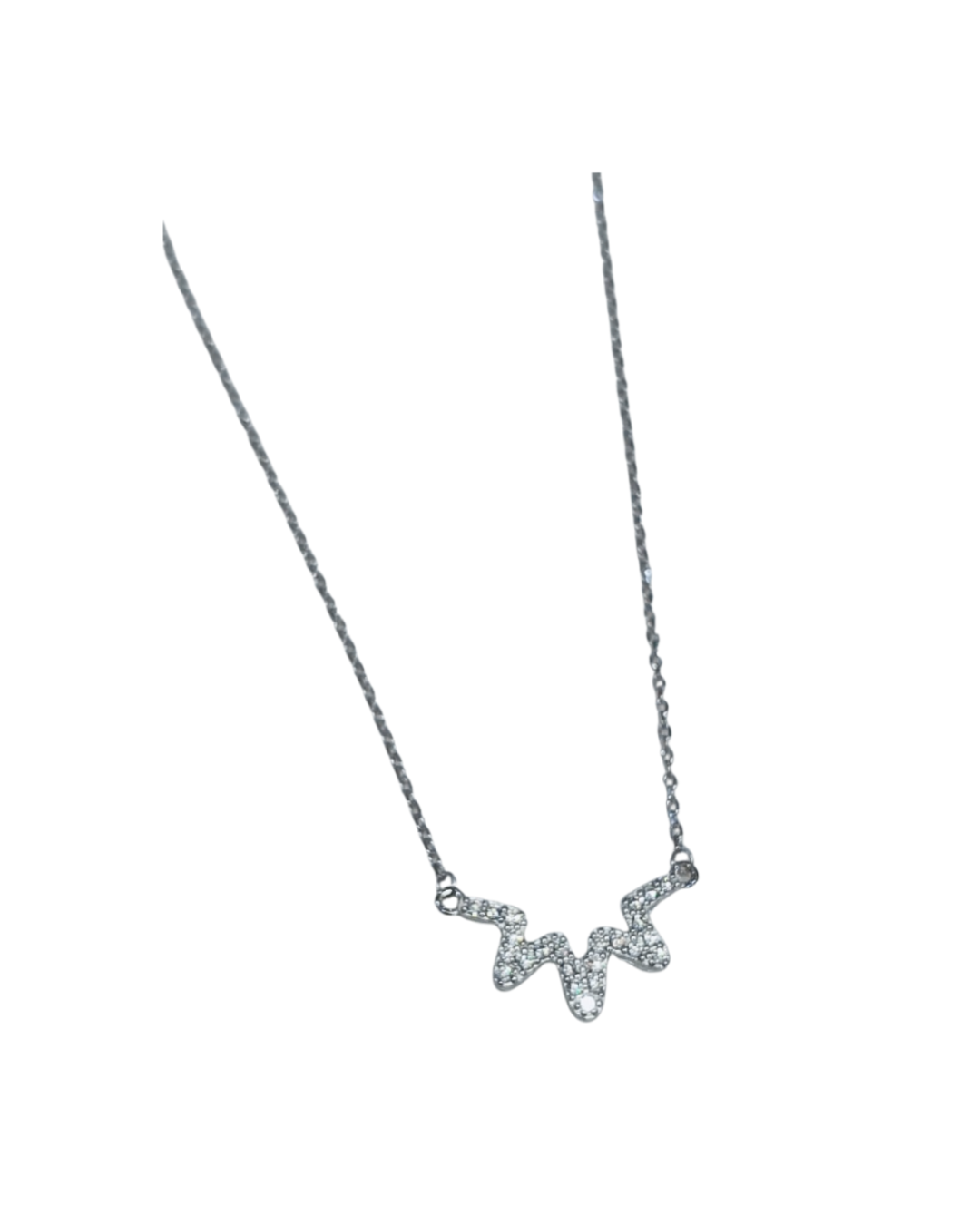 Zigzag Solitaire Silver Chain