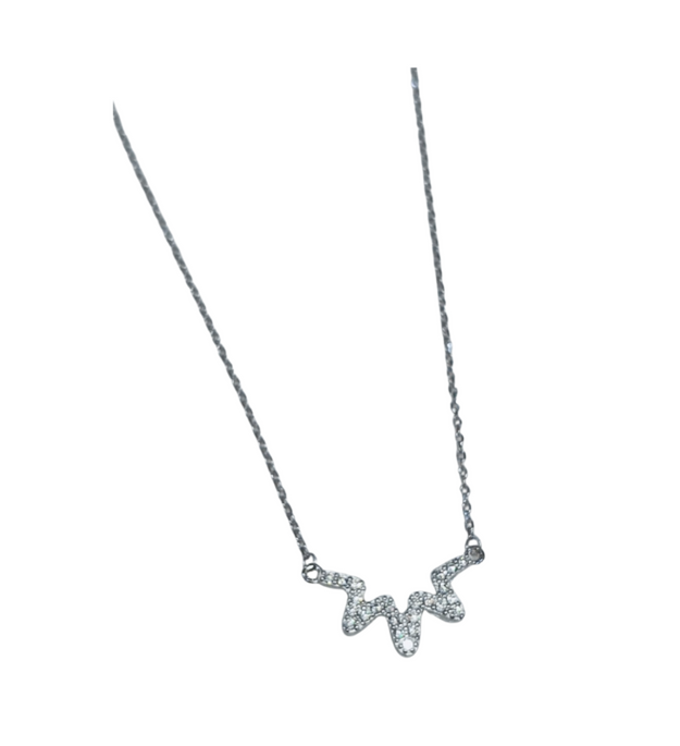 Zigzag Solitaire Silver Chain