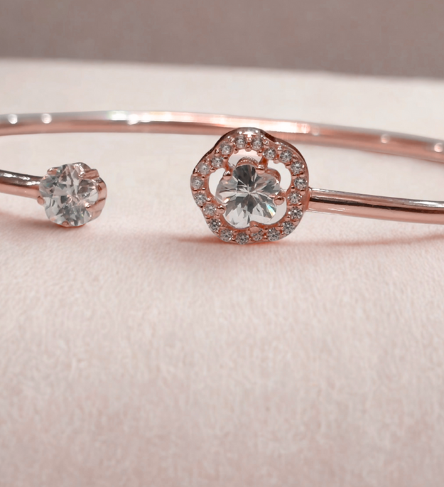 RoseAura Kada | 92.5 Sterling Silver CZ Flower Bracelet