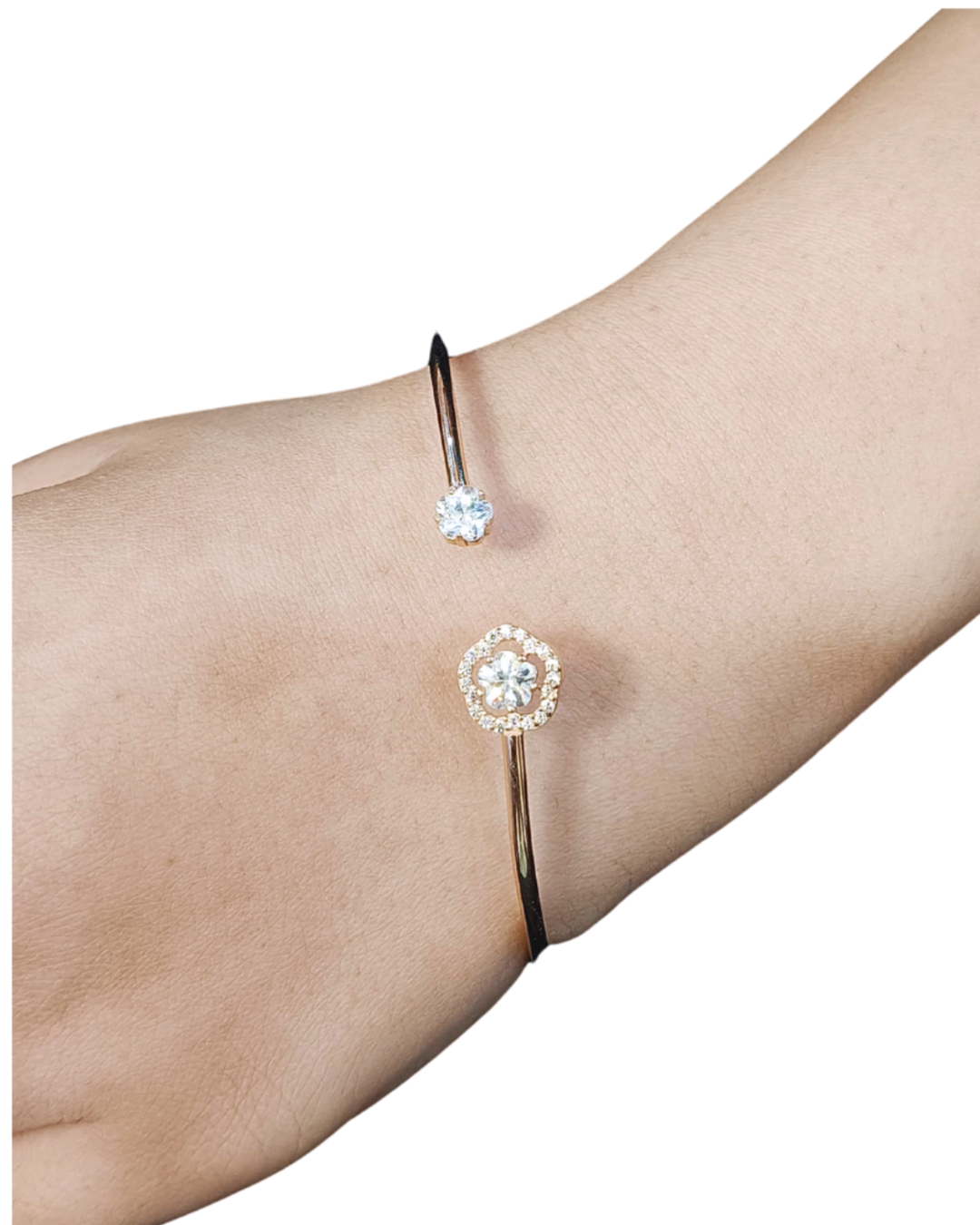 RoseAura Kada | 92.5 Sterling Silver CZ Flower Bracelet
