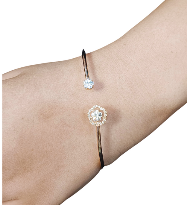 RoseAura Kada | 92.5 Sterling Silver CZ Flower Bracelet