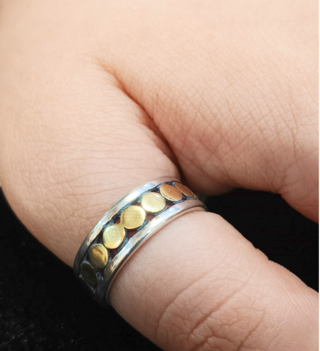 Golden Orbit Band Ring