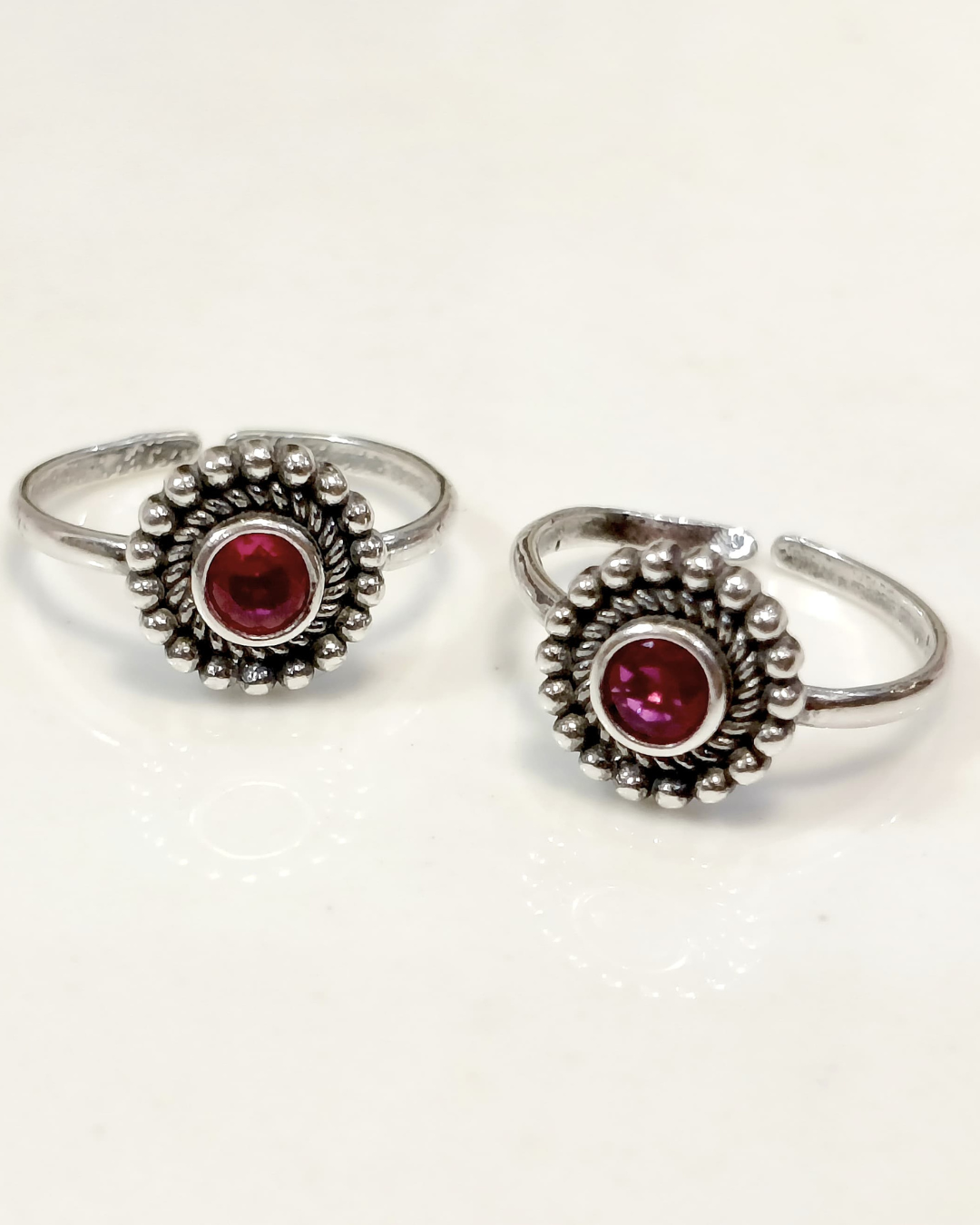 Ruby Mist Toe Ring