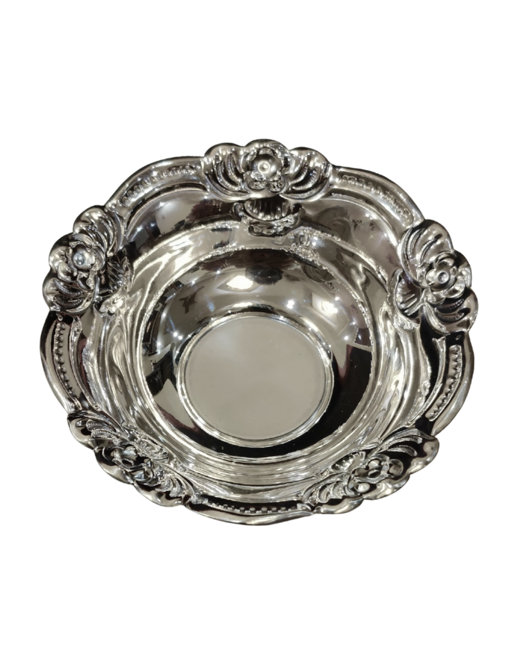 Floral Ornate Silver Bowl