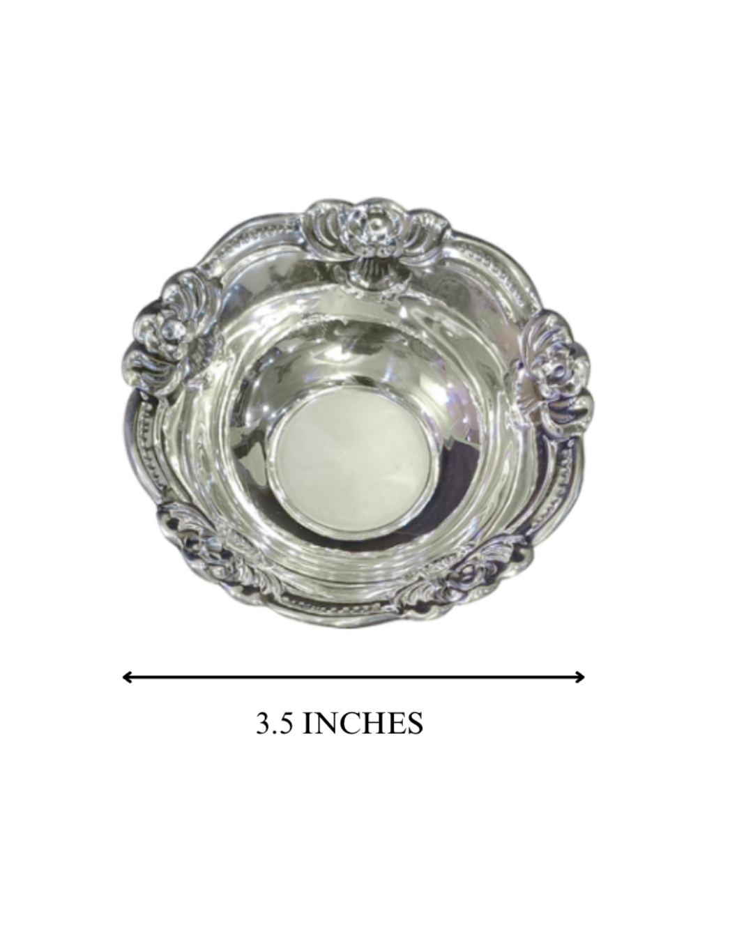 Floral Ornate Silver Bowl