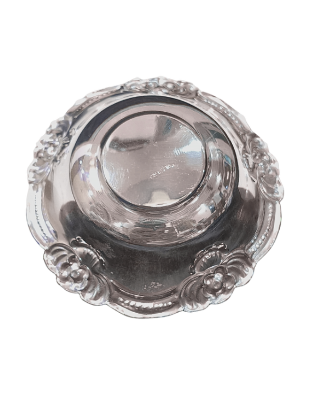 Floral Ornate Silver Bowl